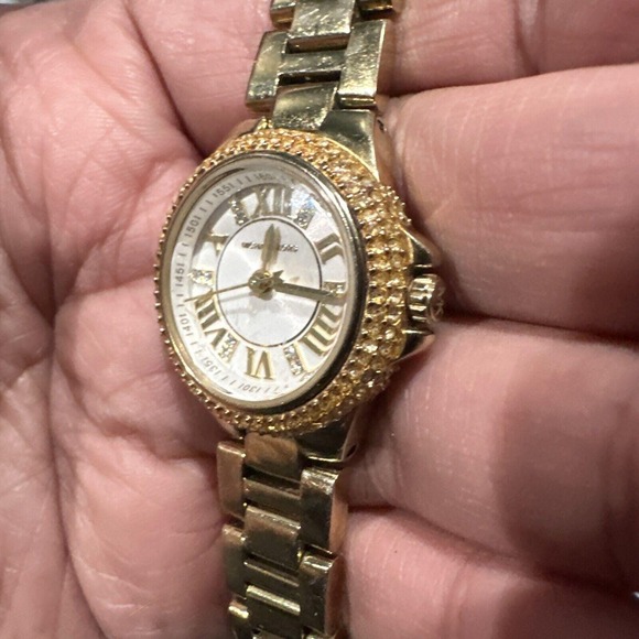 Runs Michael Kors‎ 27mm Camille Womens Stainless Steel Gold Dial Watch MK3252 - Picture 4 of 10
